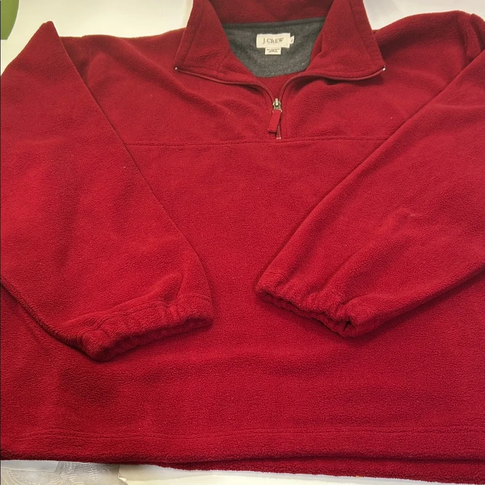 J. Crew Men's Zip-Up Sweater in Rich Red - Picture 15 of 16